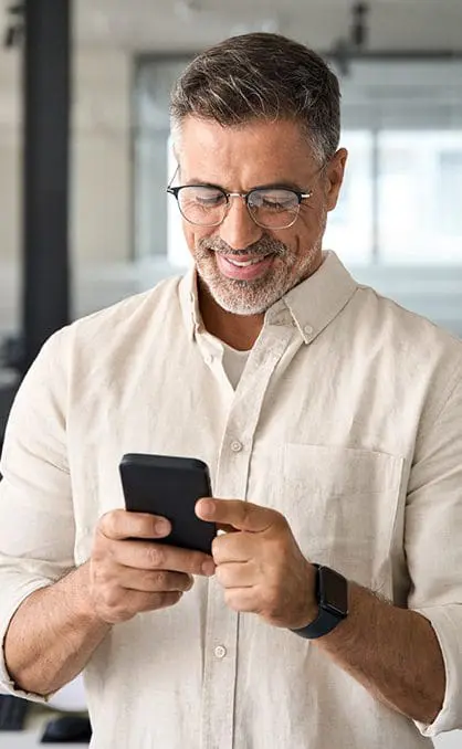 Man looking at phone
