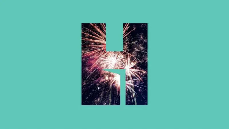 fire works inside the holiday host logo