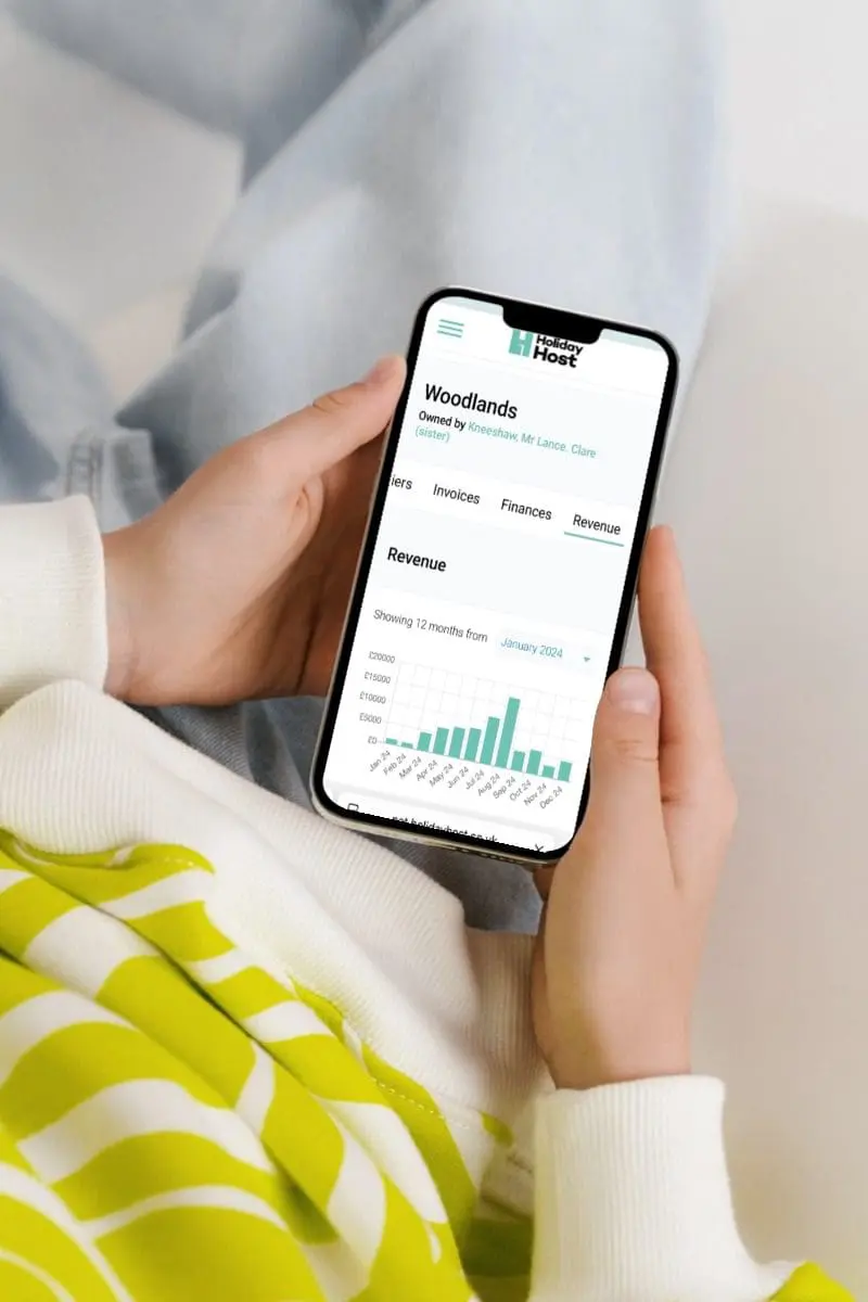 HolidayHost owner app showing earnings and performance data