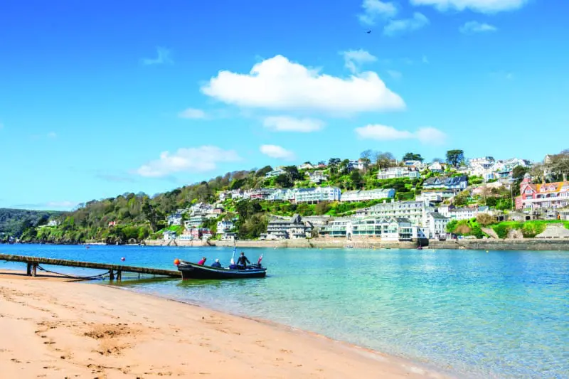 Drone view of Salcombe in Devon